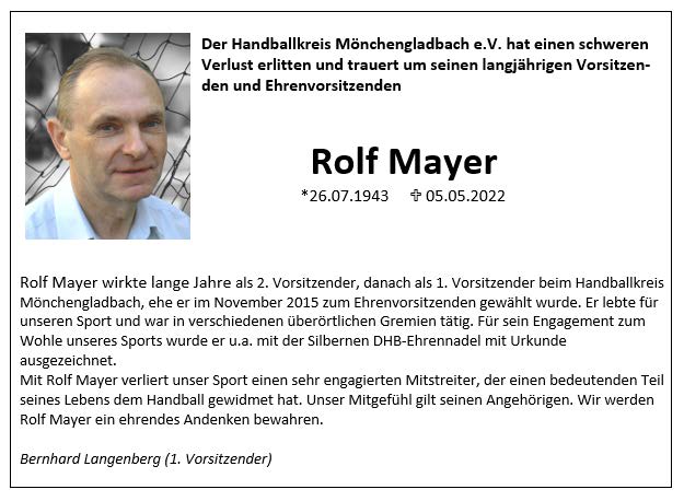 Nachruf Rolf Mayer